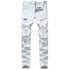 Fashion Mid Waisted Jeans Men's Ripped Jeans Denim Pants